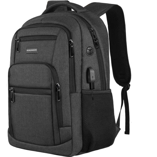 Hot Black Laptop Backpack with Multi Pockets, USB, and Headphone Jack - Large Capacity and Neutral Design